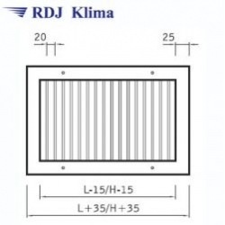 Kratka wentylacyjna ścienna z kierownicami pionowymi KSV 125/75
